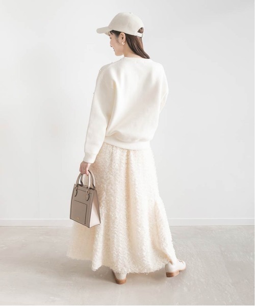 RANDA（ランダ）の「【選べる丈感】パール付きスウェットライクニット（ニット/セーター・レディース・グレー/ホワイト/ブラック・FT/FREE）」の22枚目の写真