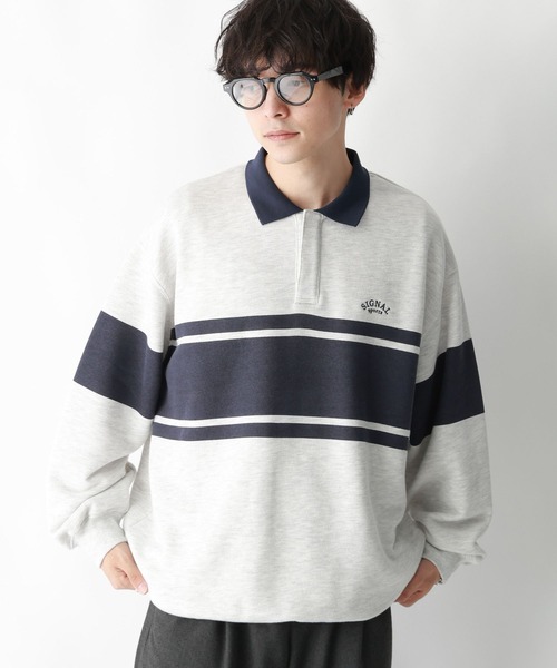 RAGEBLUE（レイジブルー）の「【SIGNAL SPORTS】ブロックライン/ヘビーウェイトコットンスナップポロシャツ（ポロシャツ・メンズ・ホワイト/ブラック・MEDIUM/LARGE）」の21枚目の写真