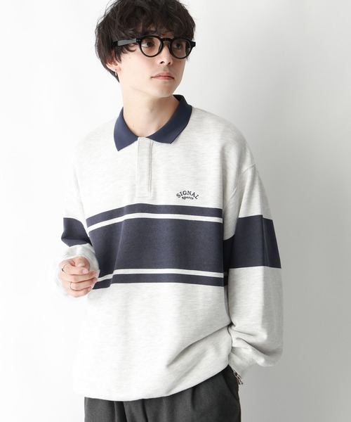 RAGEBLUE（レイジブルー）の「【SIGNAL SPORTS】ブロックライン/ヘビーウェイトコットンスナップポロシャツ（ポロシャツ・メンズ・ホワイト/ブラック・MEDIUM/LARGE）」の20枚目の写真