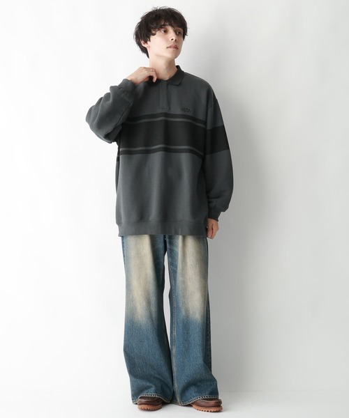 RAGEBLUE（レイジブルー）の「【SIGNAL SPORTS】ブロックライン/ヘビーウェイトコットンスナップポロシャツ（ポロシャツ・メンズ・ホワイト/ブラック・MEDIUM/LARGE）」の15枚目の写真