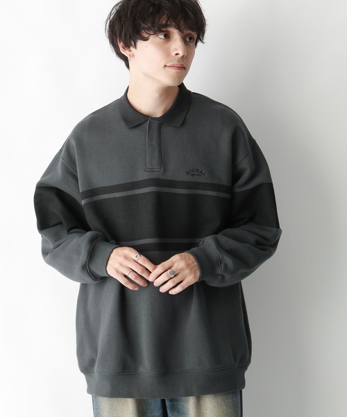 RAGEBLUE（レイジブルー）の「【SIGNAL SPORTS】ブロックライン/ヘビーウェイトコットンスナップポロシャツ（ポロシャツ・メンズ・ホワイト/ブラック・MEDIUM/LARGE）」の14枚目の写真