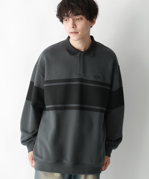 RAGEBLUE（レイジブルー）の「【SIGNAL SPORTS】ブロックライン/ヘビーウェイトコットンスナップポロシャツ（ポロシャツ・メンズ・ホワイト/ブラック・MEDIUM/LARGE）」の13枚目の写真