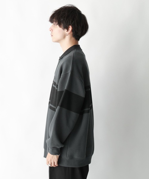 RAGEBLUE（レイジブルー）の「【SIGNAL SPORTS】ブロックライン/ヘビーウェイトコットンスナップポロシャツ（ポロシャツ・メンズ・ホワイト/ブラック・MEDIUM/LARGE）」の11枚目の写真