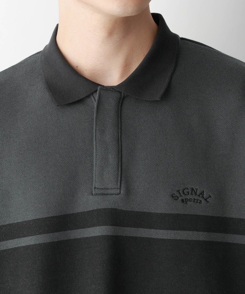 RAGEBLUE（レイジブルー）の「【SIGNAL SPORTS】ブロックライン/ヘビーウェイトコットンスナップポロシャツ（ポロシャツ・メンズ・ホワイト/ブラック・MEDIUM/LARGE）」の9枚目の写真