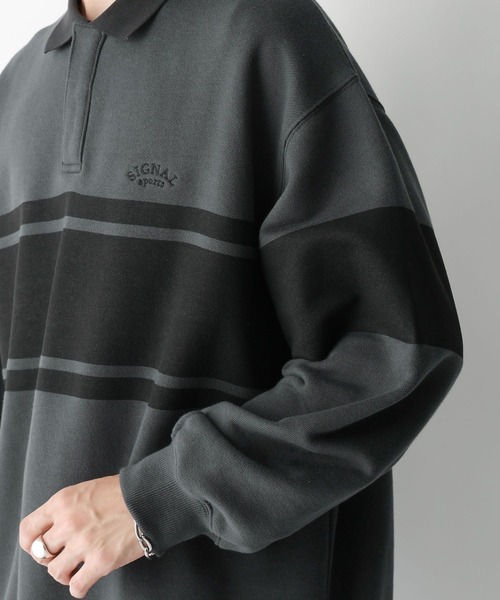 RAGEBLUE（レイジブルー）の「【SIGNAL SPORTS】ブロックライン/ヘビーウェイトコットンスナップポロシャツ（ポロシャツ・メンズ・ホワイト/ブラック・MEDIUM/LARGE）」の8枚目の写真