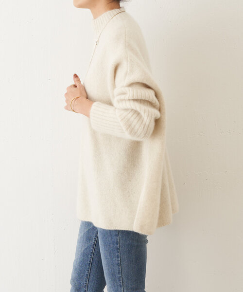 BEARDSlEY ビアズリー　ピンク Vネック ウール100%長袖ニット ニット トップス Vネック 長袖 ラグラン レディース 春 秋 冬