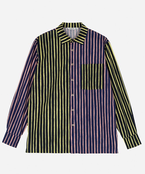 マリメッコ marimekko ◆ Piccolo ストライプブラウス/140-146/イエロー G921