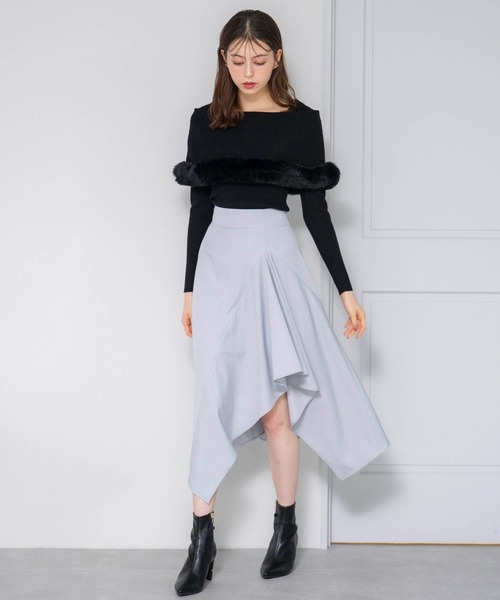 NOELA（ノエラ）の「ファートリムニット（ニット/セーター・レディース・ブラック/オフホワイト/ボルドー/ラベンダー・フリー）」の9枚目の写真