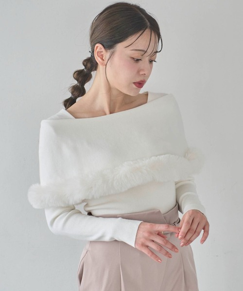 NOELA（ノエラ）の「ファートリムニット（ニット/セーター・レディース・ブラック/オフホワイト/ボルドー/ラベンダー・フリー）」の11枚目の写真