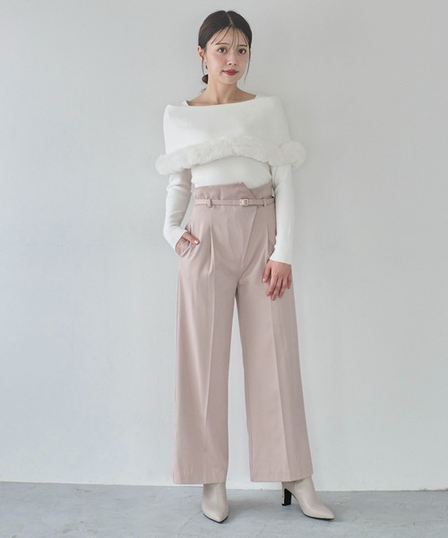 NOELA（ノエラ）の「ファートリムニット（ニット/セーター・レディース・ブラック/オフホワイト/ボルドー/ラベンダー・フリー）」の14枚目の写真