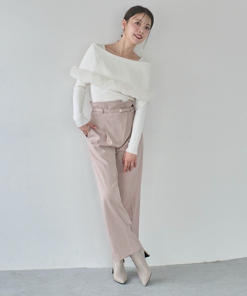 NOELA（ノエラ）の「ファートリムニット（ニット/セーター・レディース・ブラック/オフホワイト/ボルドー/ラベンダー・フリー）」の15枚目の写真