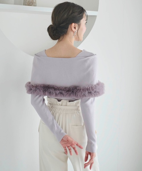 NOELA（ノエラ）の「ファートリムニット（ニット/セーター・レディース・ブラック/オフホワイト/ボルドー/ラベンダー・フリー）」の20枚目の写真