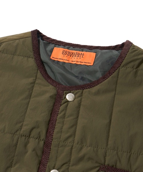 UNIVERSAL OVERALL（ユニバーサルオーバーオール）の「【UNIVERSAL OVERALL】別注 QUILT COVERALL / キルティング中綿ジャケット（ブルゾン・レディース・ブラック/グレー/グリーン/カーキ・SMALL/MEDIUM/LARGE/X-LARGE）」の17枚目の写真