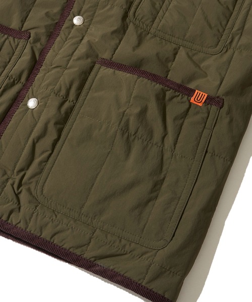 UNIVERSAL OVERALL（ユニバーサルオーバーオール）の「【UNIVERSAL OVERALL】別注 QUILT COVERALL / キルティング中綿ジャケット（ブルゾン・レディース・ブラック/グレー/グリーン/カーキ・SMALL/MEDIUM/LARGE/X-LARGE）」の14枚目の写真