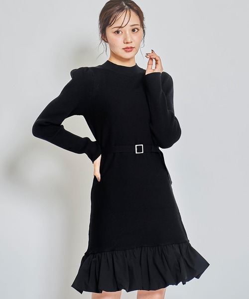 31 Sons de mode（トランテアン　ソン　ドゥ　モード）の「バルーンフリルミニワンピース（ワンピース・レディース・ブラック/オフホワイト/サックスブルー・フリー）」の9枚目の写真