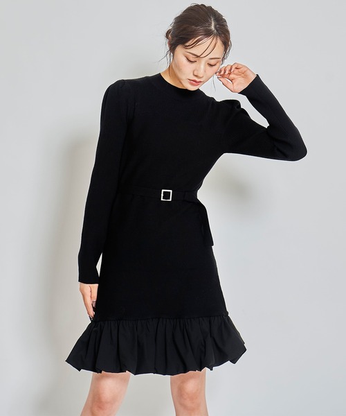 31 Sons de mode（トランテアン　ソン　ドゥ　モード）の「バルーンフリルミニワンピース（ワンピース・レディース・ブラック/オフホワイト/サックスブルー・フリー）」の11枚目の写真