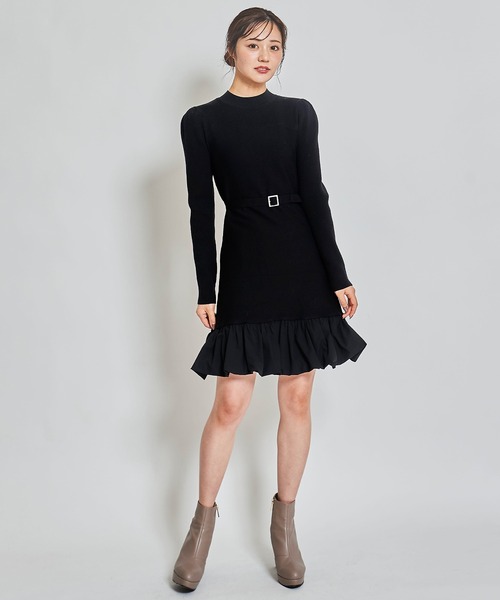 31 Sons de mode（トランテアン　ソン　ドゥ　モード）の「バルーンフリルミニワンピース（ワンピース・レディース・ブラック/オフホワイト/サックスブルー・フリー）」の16枚目の写真