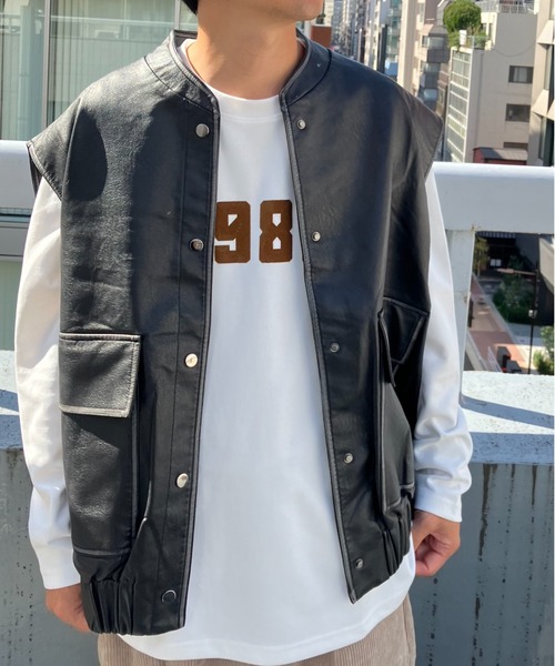 CREARE -LINO-(クレアーレリノ)の「<ユニセックス>フロッキー加工 ナンバーロゴプリントトップス/長袖/ロンT(Tシャツ/カットソー・メンズ・ブラック/オフホワイト・MEDIUM/LARGE)」の6枚目の写真