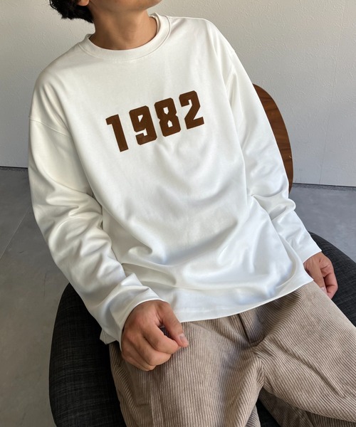 CREARE -LINO-(クレアーレリノ)の「<ユニセックス>フロッキー加工 ナンバーロゴプリントトップス/長袖/ロンT(Tシャツ/カットソー・メンズ・ブラック/オフホワイト・MEDIUM/LARGE)」の10枚目の写真