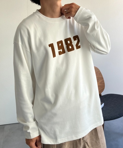 CREARE -LINO-(クレアーレリノ)の「<ユニセックス>フロッキー加工 ナンバーロゴプリントトップス/長袖/ロンT(Tシャツ/カットソー・メンズ・ブラック/オフホワイト・MEDIUM/LARGE)」の14枚目の写真