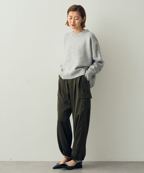 YECCA VECCA（イェッカヴェッカ）の「クルーネックソフトニット（ニット/セーター・レディース・ブラック/杢グレー/パープル/グリーン・FREE）」の5枚目の写真