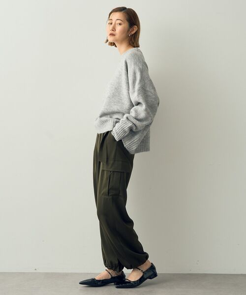 YECCA VECCA（イェッカヴェッカ）の「クルーネックソフトニット（ニット/セーター・レディース・ブラック/杢グレー/パープル/グリーン・FREE）」の6枚目の写真