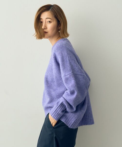 YECCA VECCA（イェッカヴェッカ）の「クルーネックソフトニット（ニット/セーター・レディース・ブラック/杢グレー/パープル/グリーン・FREE）」の12枚目の写真