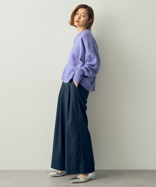 YECCA VECCA（イェッカヴェッカ）の「クルーネックソフトニット（ニット/セーター・レディース・ブラック/杢グレー/パープル/グリーン・FREE）」の18枚目の写真