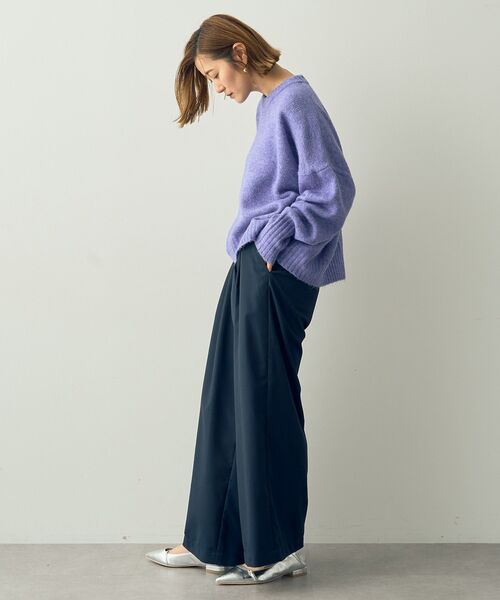 YECCA VECCA（イェッカヴェッカ）の「クルーネックソフトニット（ニット/セーター・レディース・ブラック/杢グレー/パープル/グリーン・FREE）」の19枚目の写真