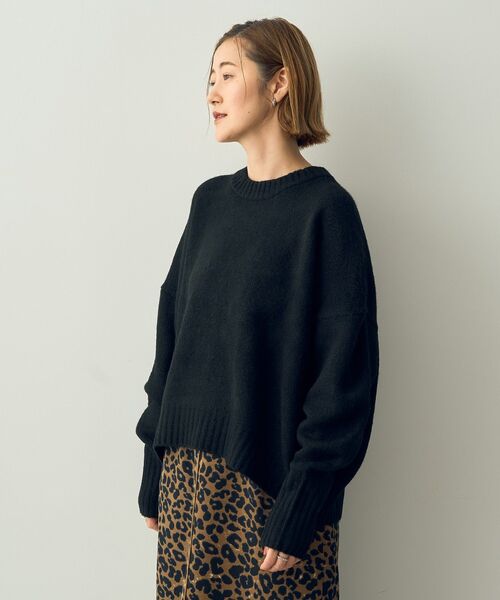 YECCA VECCA（イェッカヴェッカ）の「クルーネックソフトニット（ニット/セーター・レディース・ブラック/杢グレー/パープル/グリーン・FREE）」の21枚目の写真