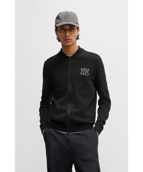 HUGO BOSS ブラック ジップアップ スウェット HUGO BOSS ブラック ジップアップ スウェット HUGO BOSSヒューゴ