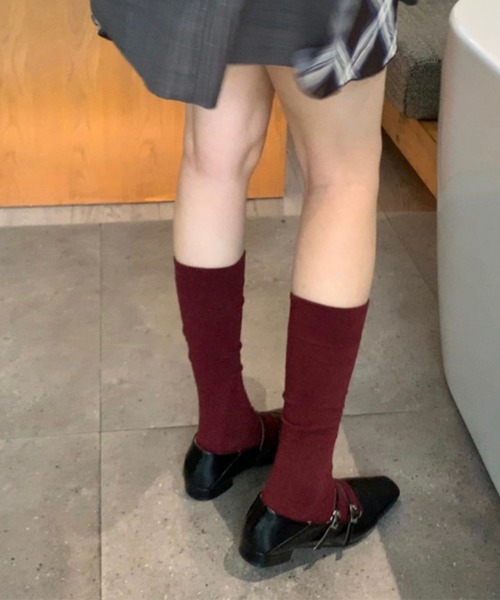 IRADOWL（アイラドール）の「無地ロングソックス（ソックス/靴下・レディース・ベージュ/ライトグレー/レッド/ホワイト/ダークグレー/ブラック・FREE）」の8枚目の写真