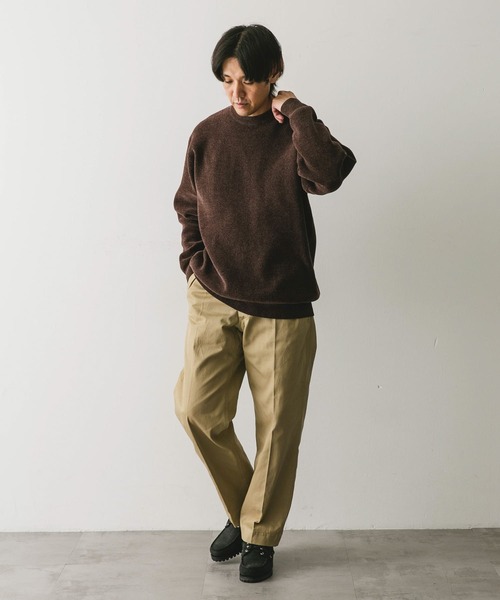 URBAN RESEARCH DOORS(アーバンリサーチドアーズ)の「モールダブルフェイスプルオーバー(ニット/セーター・メンズ・チャコールグレー/ネイビー/ブラウン・MEDIUM/LARGE)」の7枚目の写真