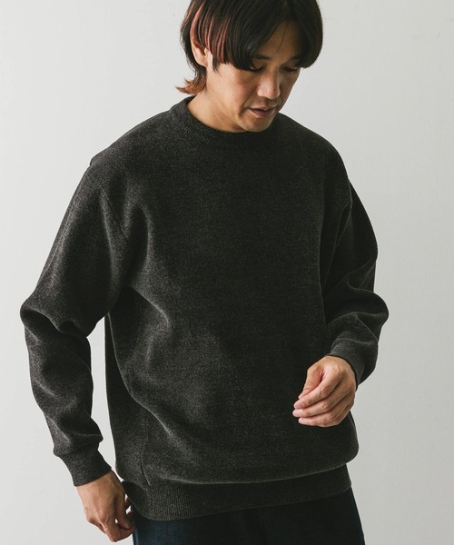 URBAN RESEARCH DOORS(アーバンリサーチドアーズ)の「モールダブルフェイスプルオーバー(ニット/セーター・メンズ・チャコールグレー/ネイビー/ブラウン・MEDIUM/LARGE)」の9枚目の写真