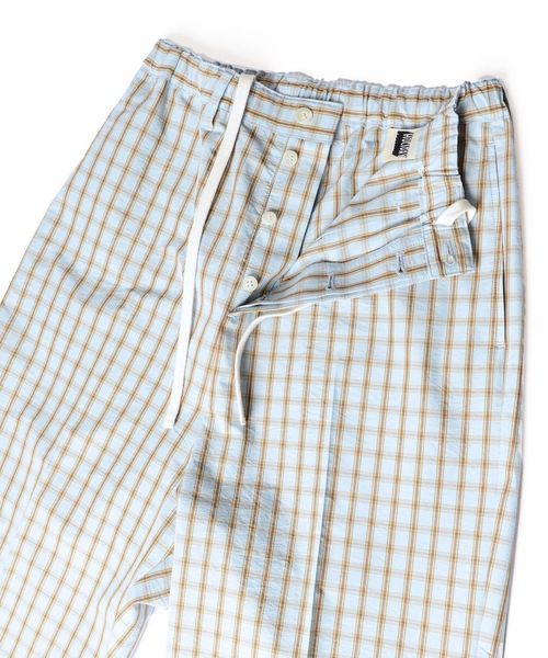 HOLIDAY WASHED CHECK DRAWSTRINGS シャツパンツ HOLIDAY WASHED CHECK DRAWSTRINGS SHIRT PANTS ELENDEEKetc