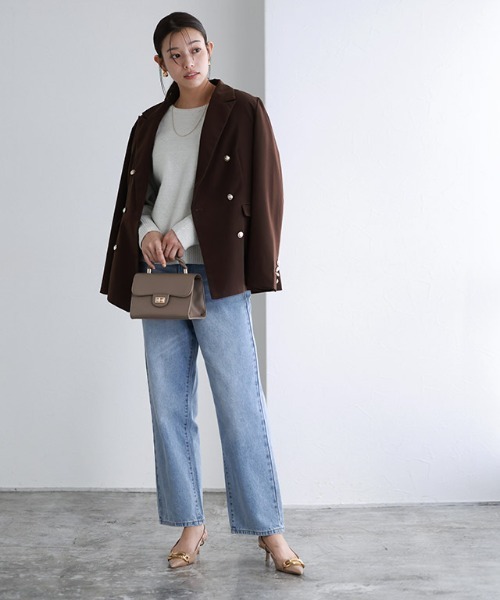 Pierrot(ピエロ)の「ラフストレートコットンデニム(デニムパンツ・レディース・サックスブルー・L/M/S/XS)」の16枚目の写真