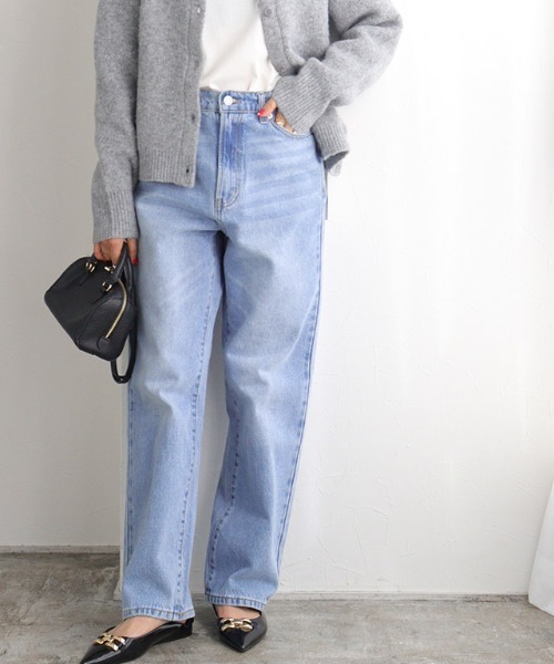 Pierrot(ピエロ)の「ラフストレートコットンデニム(デニムパンツ・レディース・サックスブルー・L/M/S/XS)」の3枚目の写真