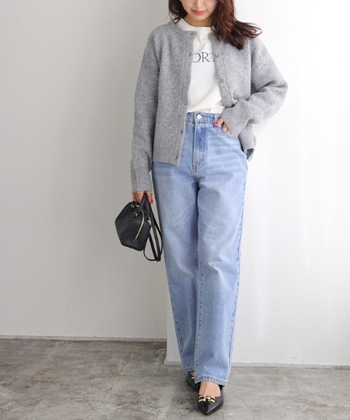 Pierrot(ピエロ)の「ラフストレートコットンデニム(デニムパンツ・レディース・サックスブルー・L/M/S/XS)」の4枚目の写真