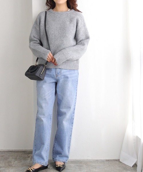 Pierrot(ピエロ)の「ラフストレートコットンデニム(デニムパンツ・レディース・サックスブルー・L/M/S/XS)」の5枚目の写真