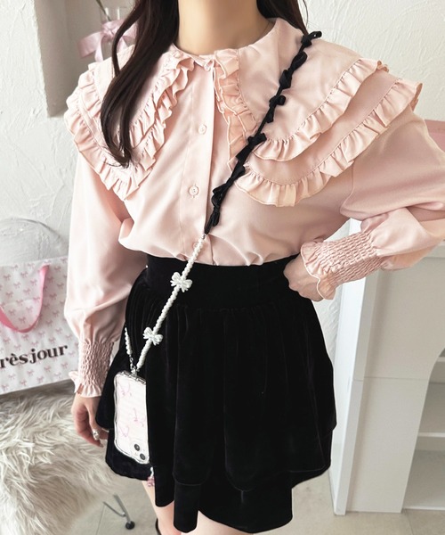 セール】【7周年記念アイテム】アソートフリル襟ブラウス【ZOZOTOWN