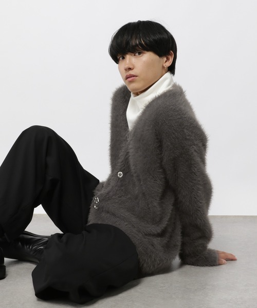 3.3 Field Trip （3.3フィールドトリップ）の「3.3 Field Trip／フェザーVネックカーデ（カーディガン/ボレロ・メンズ・チャコール/ブラック・FREE）」の22枚目の写真