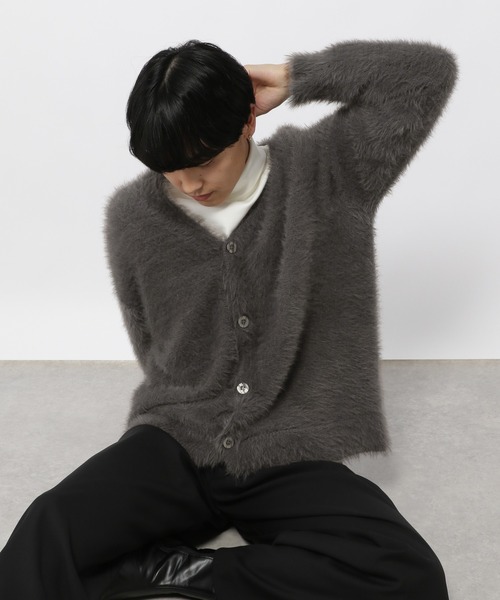 3.3 Field Trip （3.3フィールドトリップ）の「3.3 Field Trip／フェザーVネックカーデ（カーディガン/ボレロ・メンズ・チャコール/ブラック・FREE）」の21枚目の写真