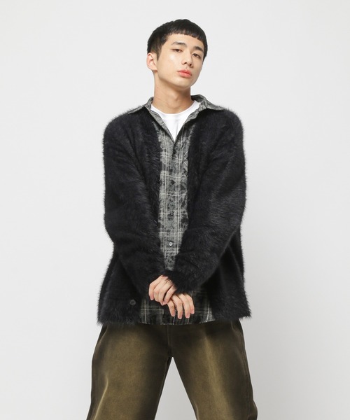 3.3 Field Trip （3.3フィールドトリップ）の「3.3 Field Trip／フェザーVネックカーデ（カーディガン/ボレロ・メンズ・チャコール/ブラック・FREE）」の7枚目の写真