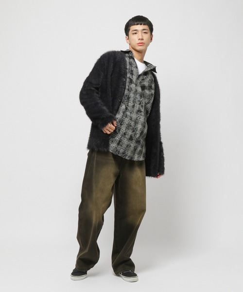 3.3 Field Trip （3.3フィールドトリップ）の「3.3 Field Trip／フェザーVネックカーデ（カーディガン/ボレロ・メンズ・チャコール/ブラック・FREE）」の4枚目の写真