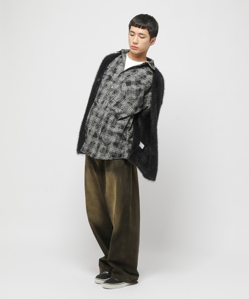 3.3 Field Trip （3.3フィールドトリップ）の「3.3 Field Trip／フェザーVネックカーデ（カーディガン/ボレロ・メンズ・チャコール/ブラック・FREE）」の5枚目の写真