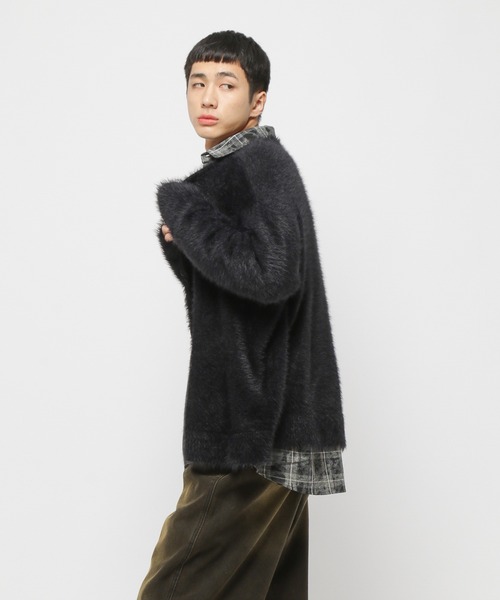 3.3 Field Trip （3.3フィールドトリップ）の「3.3 Field Trip／フェザーVネックカーデ（カーディガン/ボレロ・メンズ・チャコール/ブラック・FREE）」の8枚目の写真