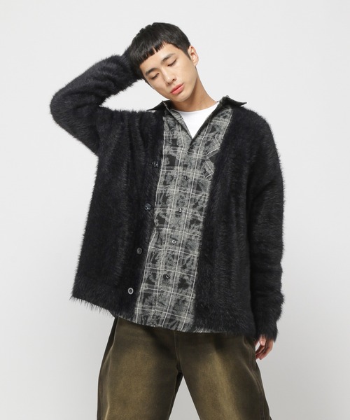 3.3 Field Trip （3.3フィールドトリップ）の「3.3 Field Trip／フェザーVネックカーデ（カーディガン/ボレロ・メンズ・チャコール/ブラック・FREE）」の6枚目の写真