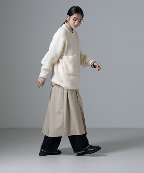 NANO universe（ナノユニバース）の「ポケットディティール片畔ニットプルオーバー（ニット/セーター・レディース・ライトグレー/アイボリー/チャコール・FREE）」の21枚目の写真