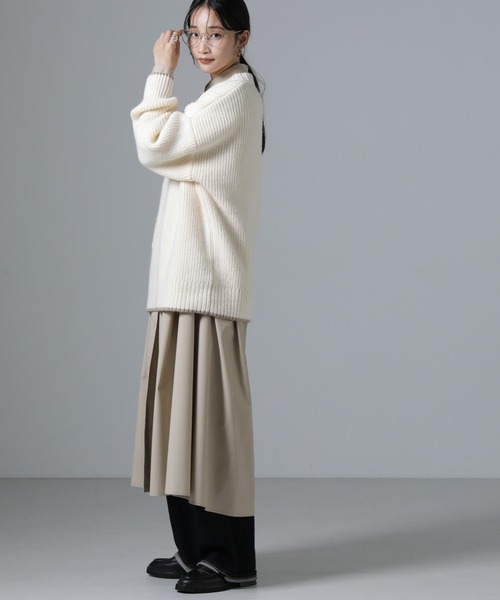 NANO universe（ナノユニバース）の「ポケットディティール片畔ニットプルオーバー（ニット/セーター・レディース・ライトグレー/アイボリー/チャコール・FREE）」の22枚目の写真