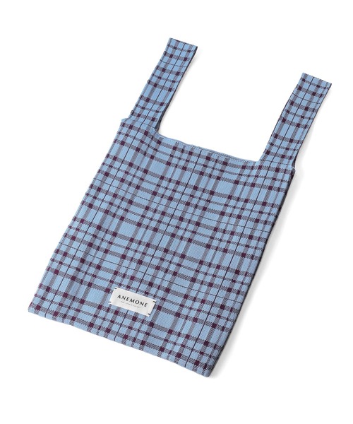 ANEMONE（アネモネ）の「チェック柄ニットバッグ（トートバッグ・レディース・ブラック/ブルー/イエロー/グリーン/レッド・FREE）」の6枚目の写真